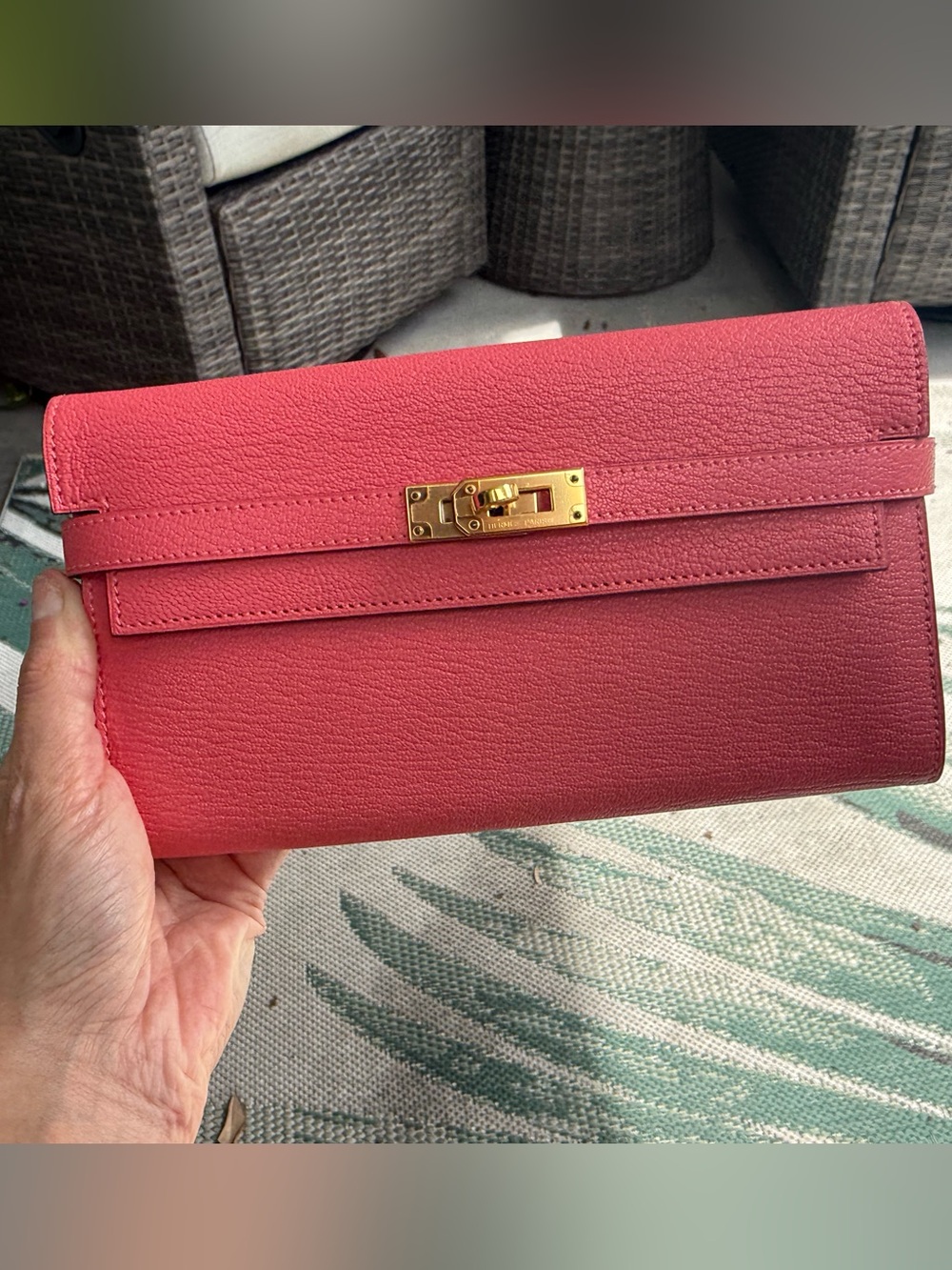 Hermes Kelly Long Wallet with GHW